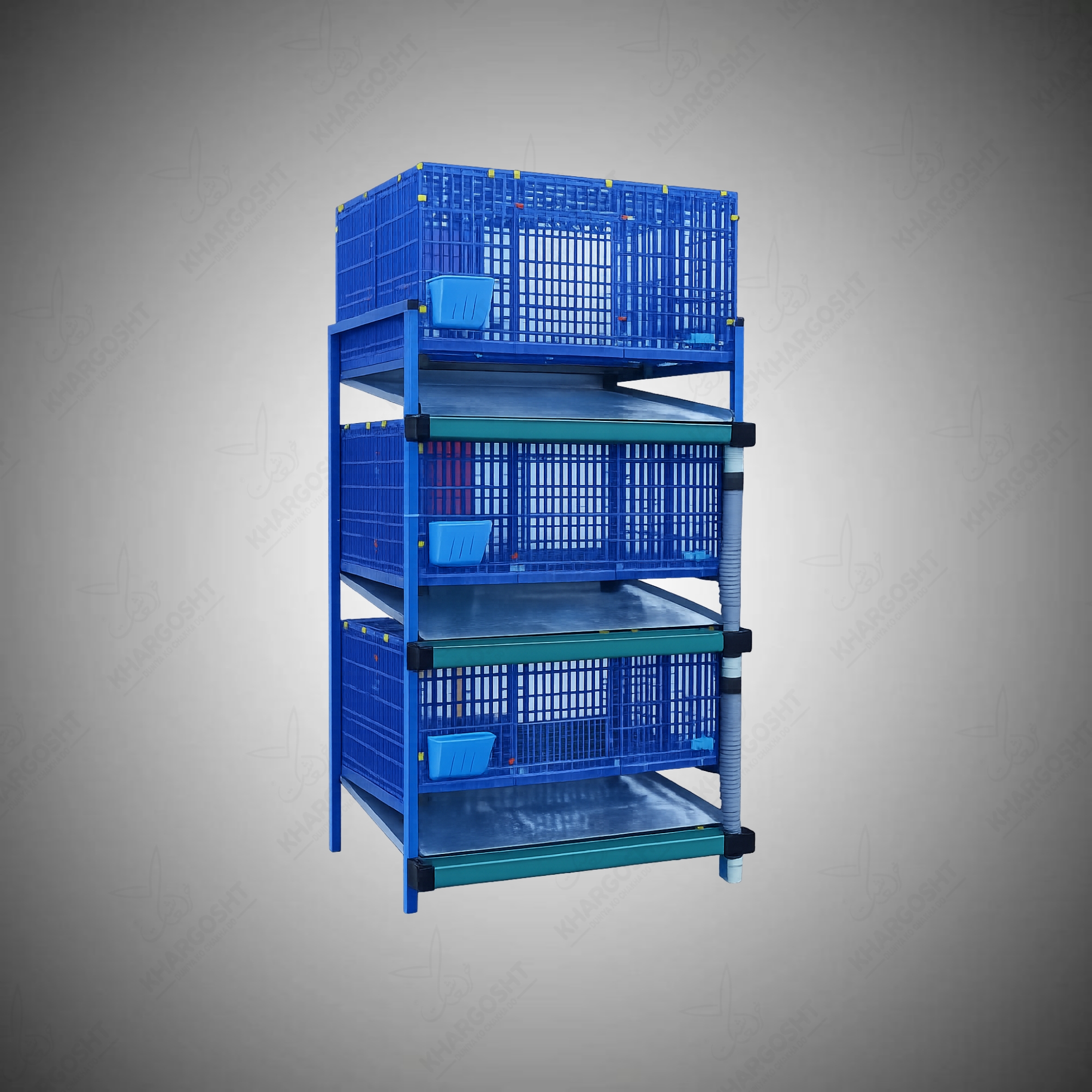 1779982881123 Jumbo 3-Layer Premium Foldable Plastic Rabbit Cage (3-Ft Extra Wide Model) - Image 1