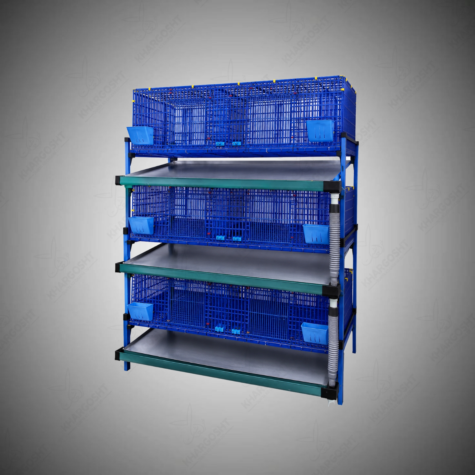 1779983246802 6-Compartment Premium 3-Layer Foldable Plastic Rabbit Cage (5-Ft Wide) - Image 1