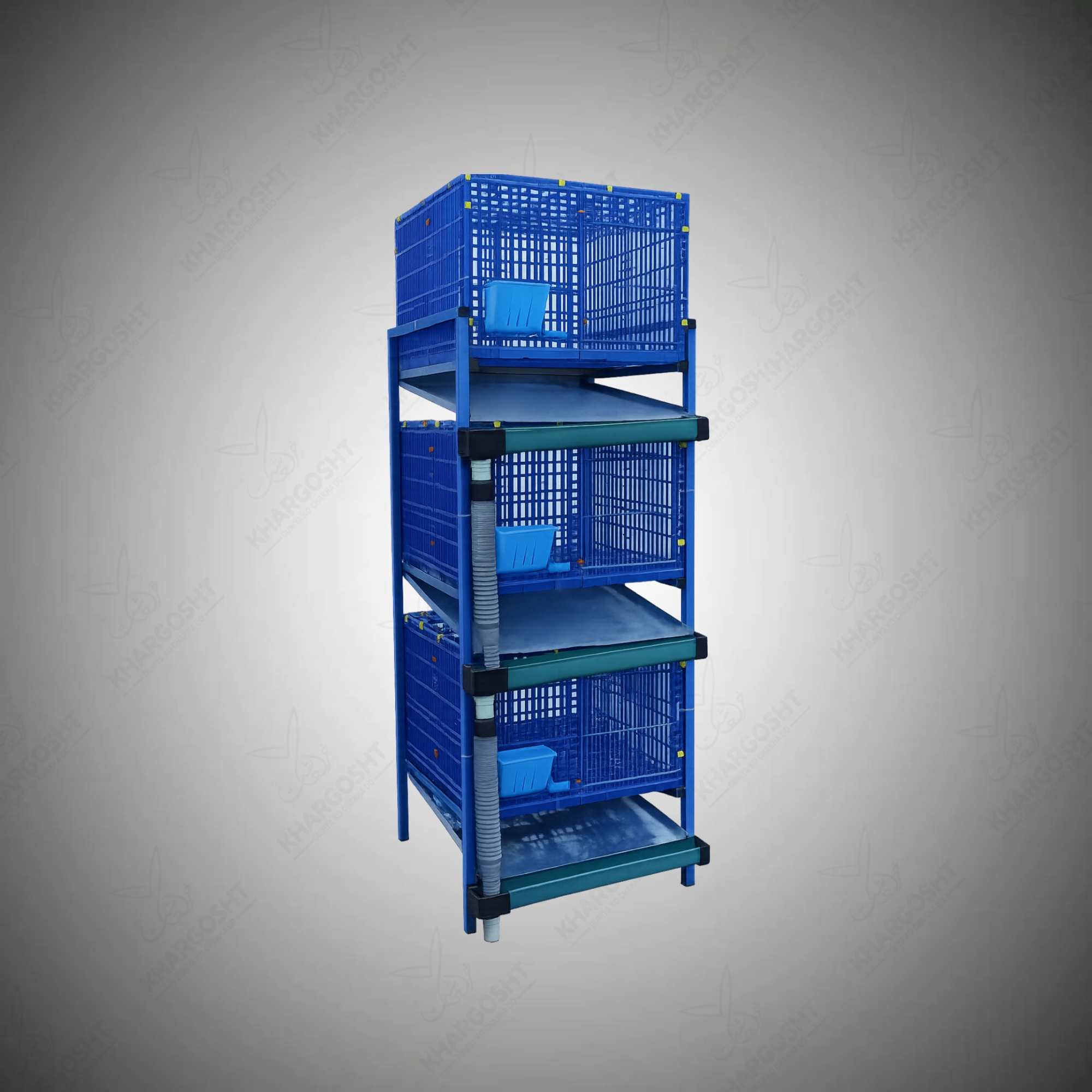 1779983390407 3-Layer Premium Foldable Plastic Rabbit Cage with Automatic Drain System - Image 1